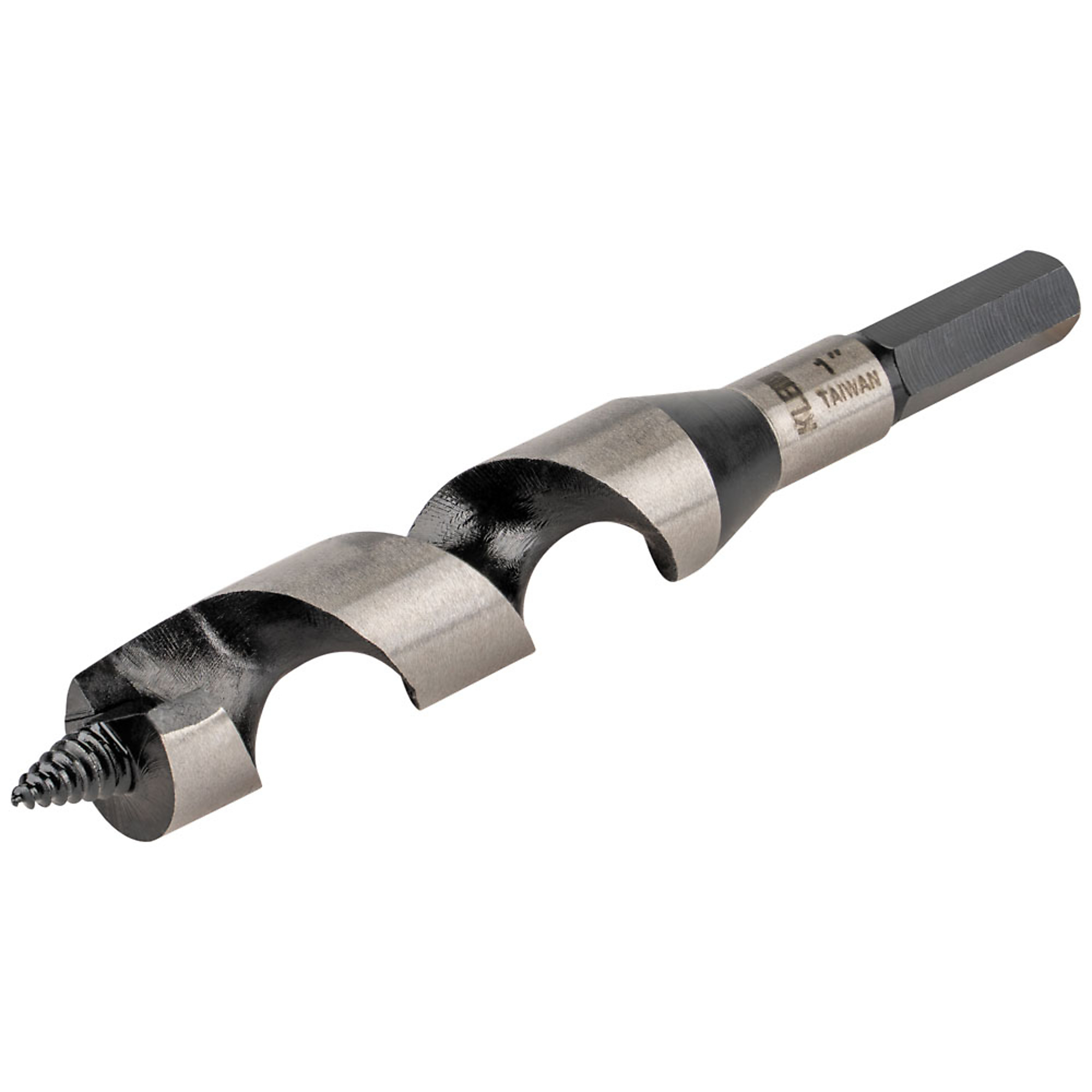 Klein Tools, Steel Ship Auger Bit, Screw Point, 1 x 4in., Auger Bit Diameter 1 in, Auger Bit Length 6 in, Model# 53406